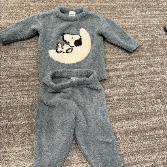 Hanna Andersson Other - Hanna Andersson Two-Piece Snoopy Moon Loungewear Set - Dusty Blue
